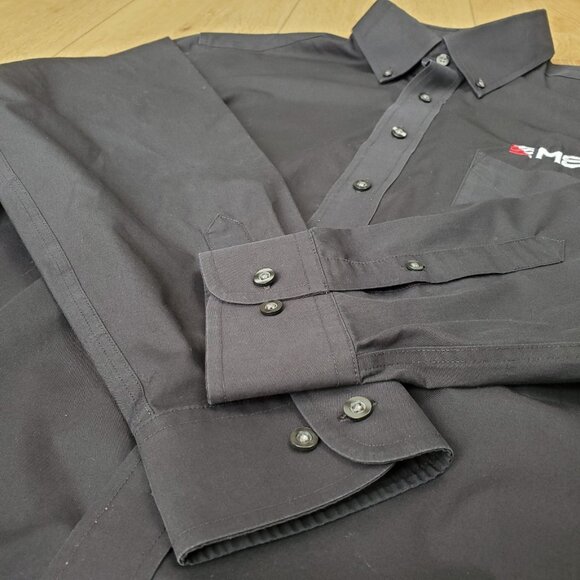 Devon & Jones Mens XL Crown Collection Fit Shirt D620 Black MSS Logo Button Up - Picture 6 of 11